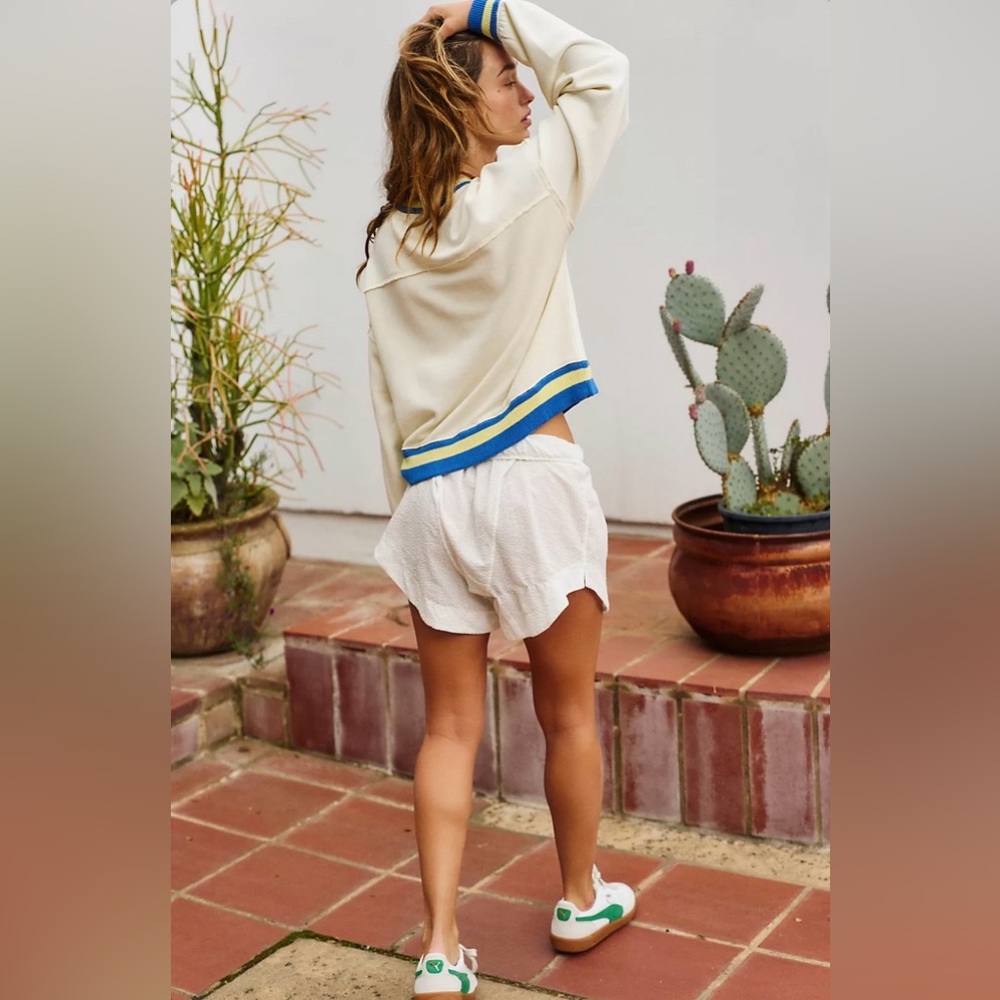 ▪️NWT Free People Rio Sweatshirt in Ivory Combo-L - Picture 2 of 9